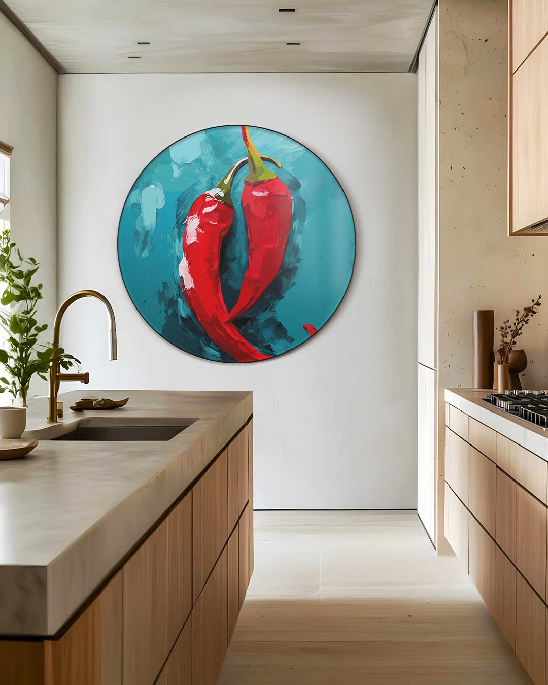 Pittige Chili Muurcirkel-WallArtistic