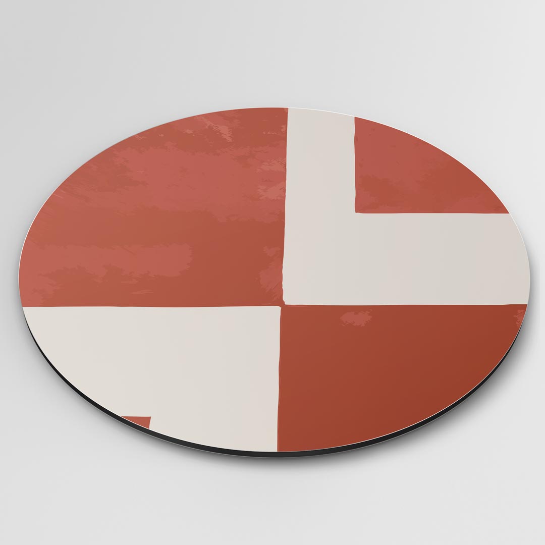 Stijlvolle Rood-Beige Muurcirkel