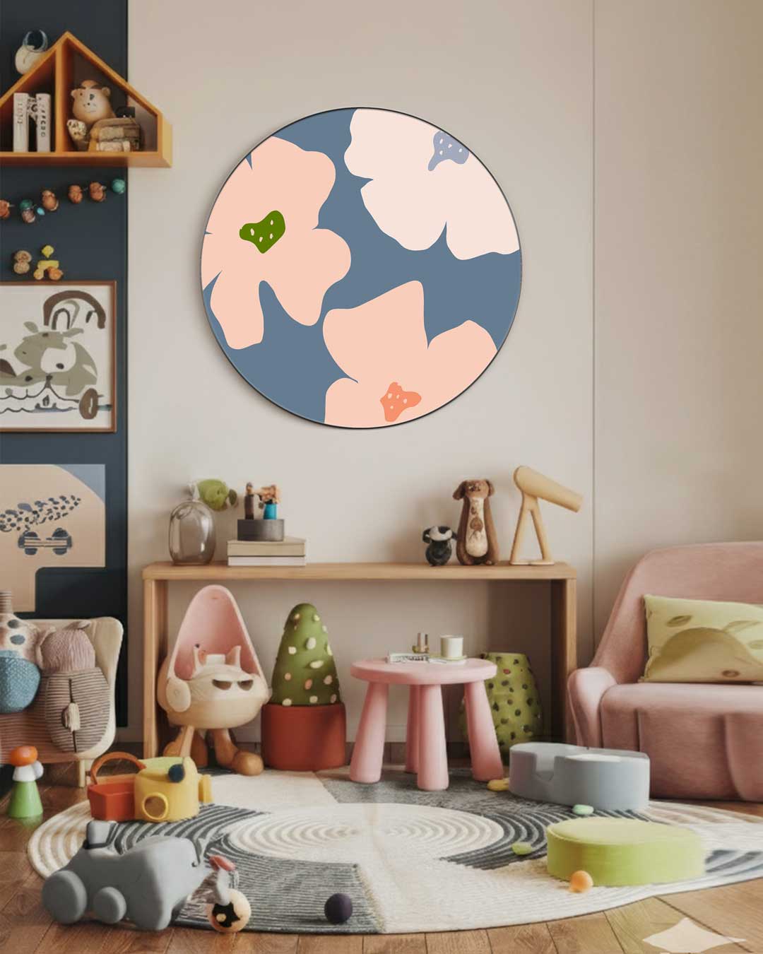 Bloemrijke Muurcirkel Vrolijke Kleuren
