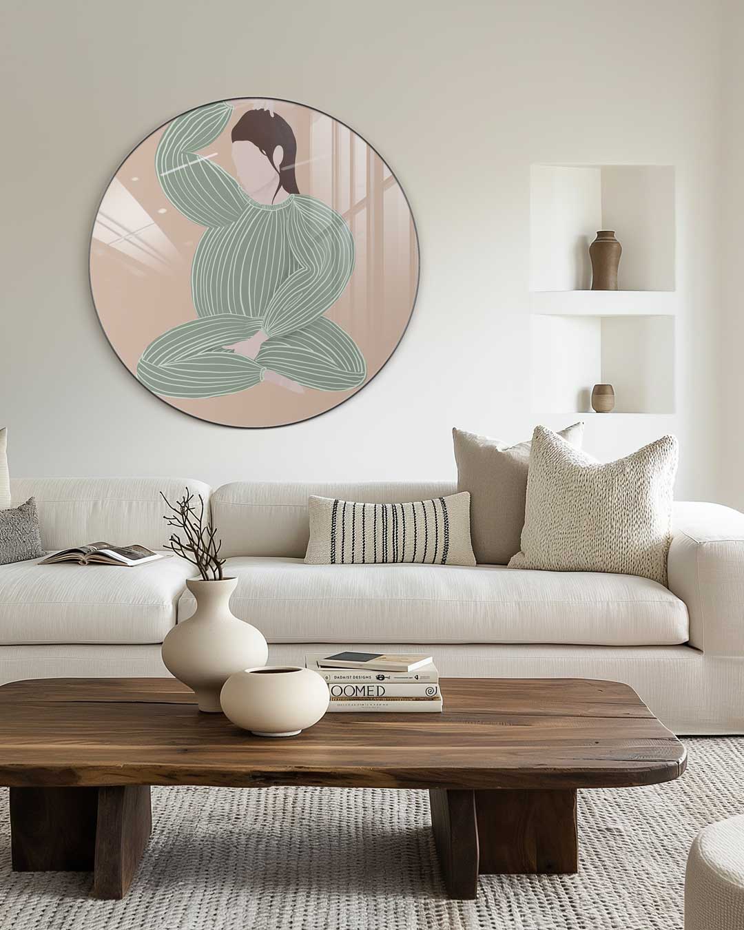Elegante Vrouwelijke Muurcirkel-WallArtistic