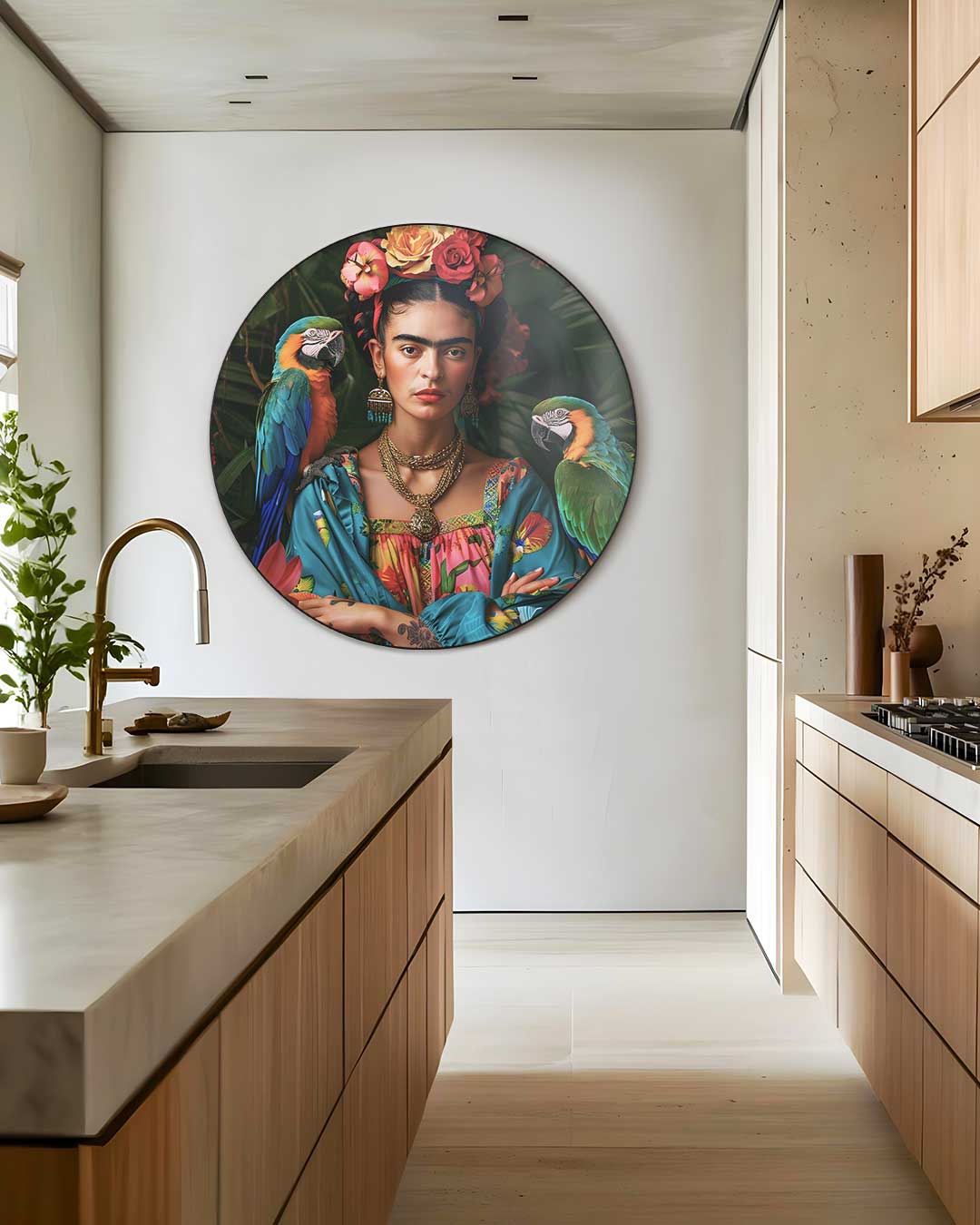 Kleurrijke Vrouwelijke Kunst Muurcirkel-WallArtistic