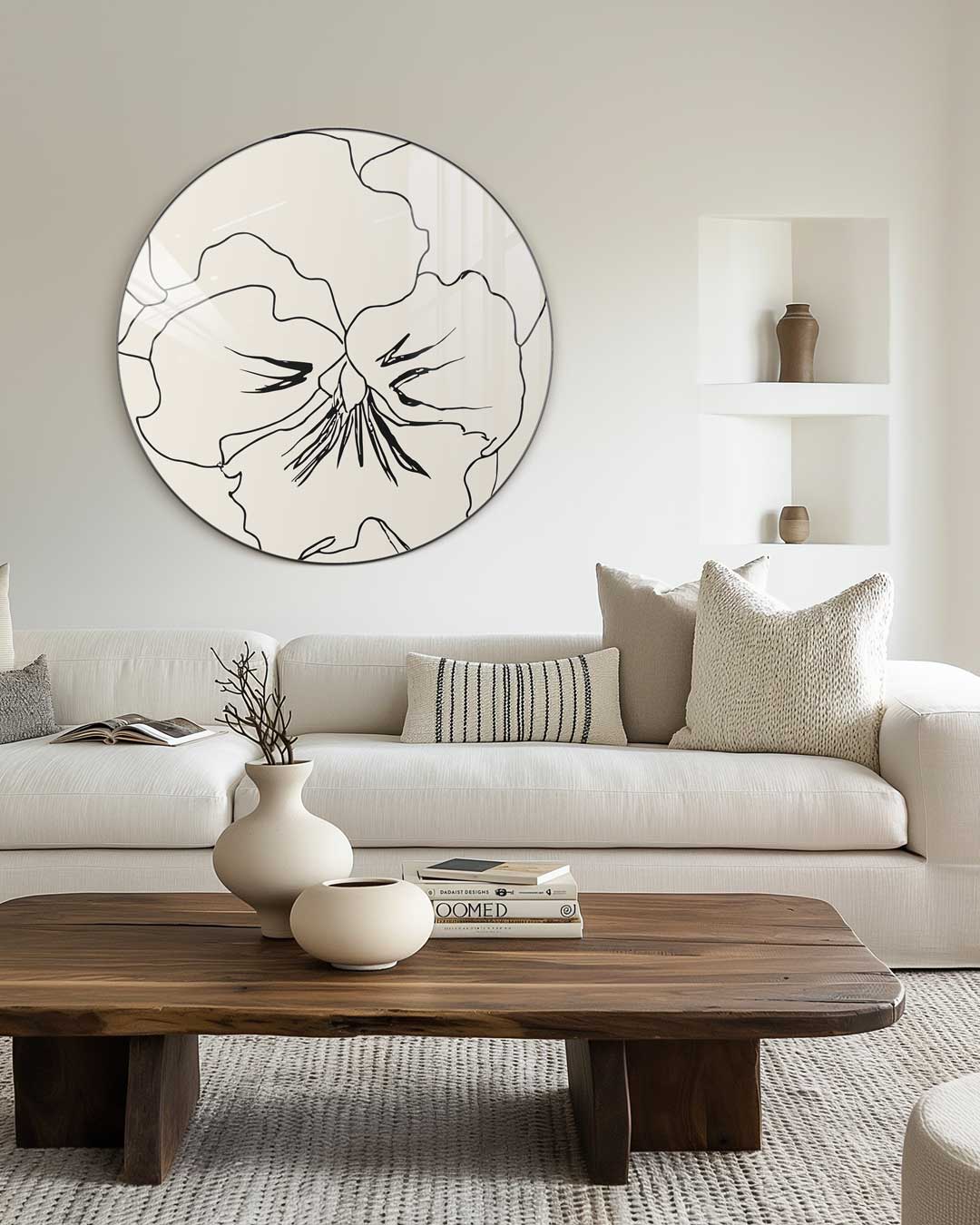 Elegante Bloembeschildering Wanddecoratie Muurcirkel