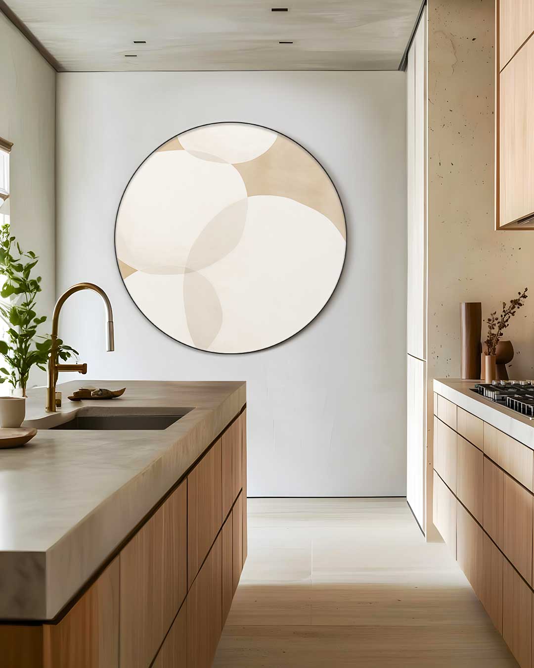 Elegante Witte Ronde Muurdecoratie Muurcirkel