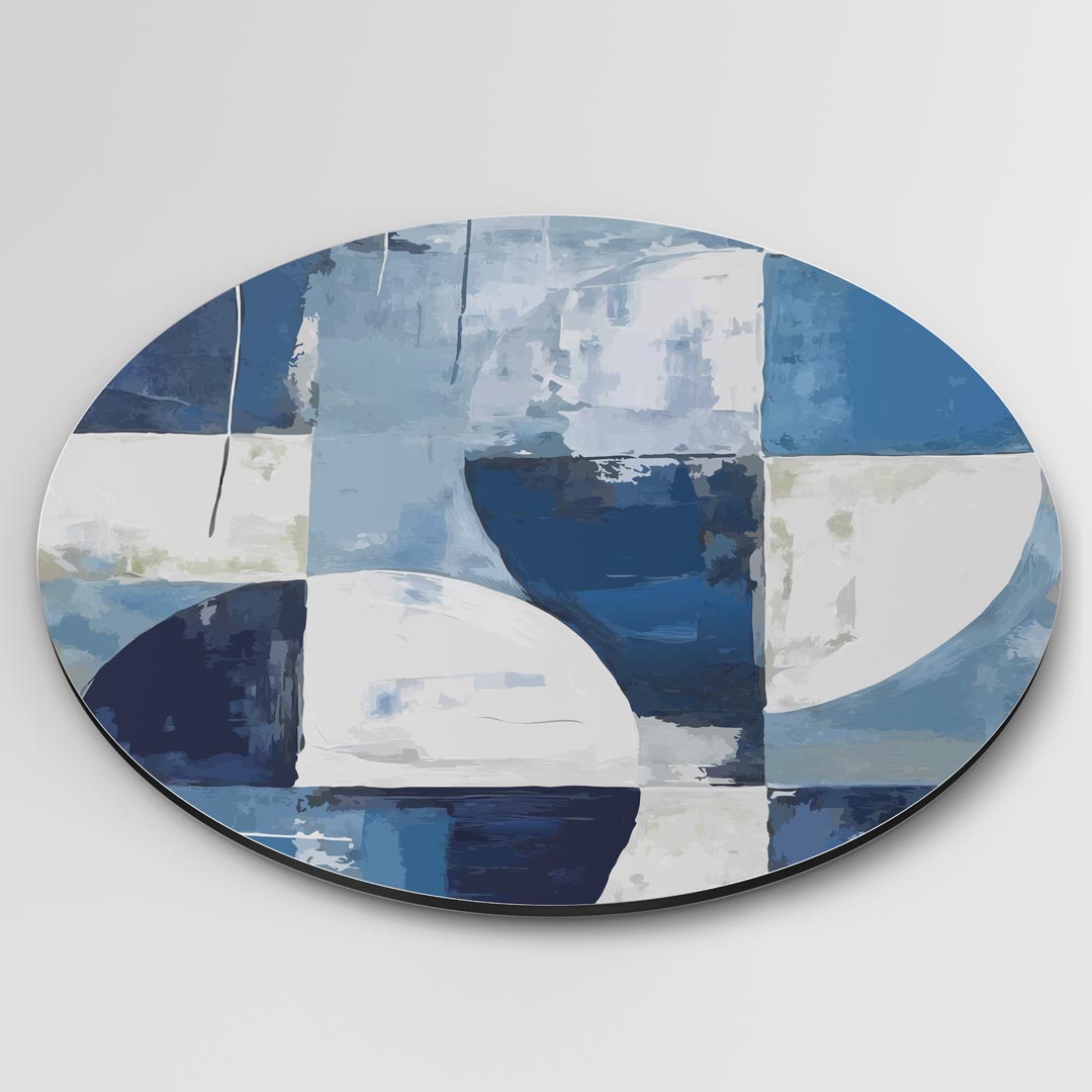 Blauwe Abstracte Muurcirkel