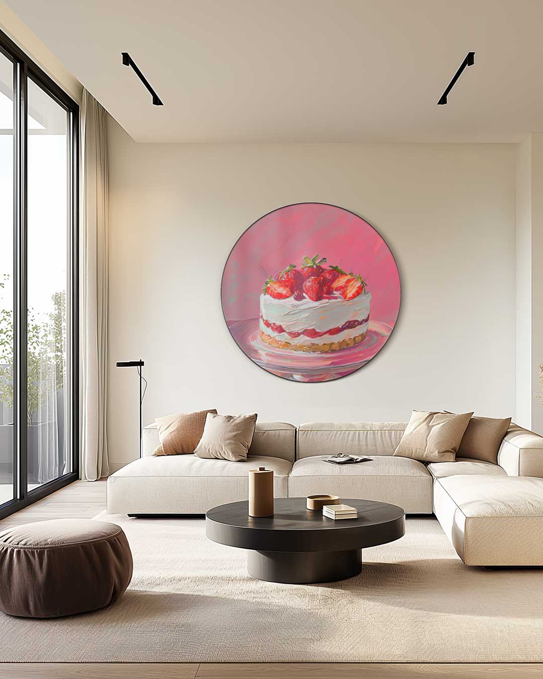 Smakelijke Aardbeientaart Muurcirkel-WallArtistic