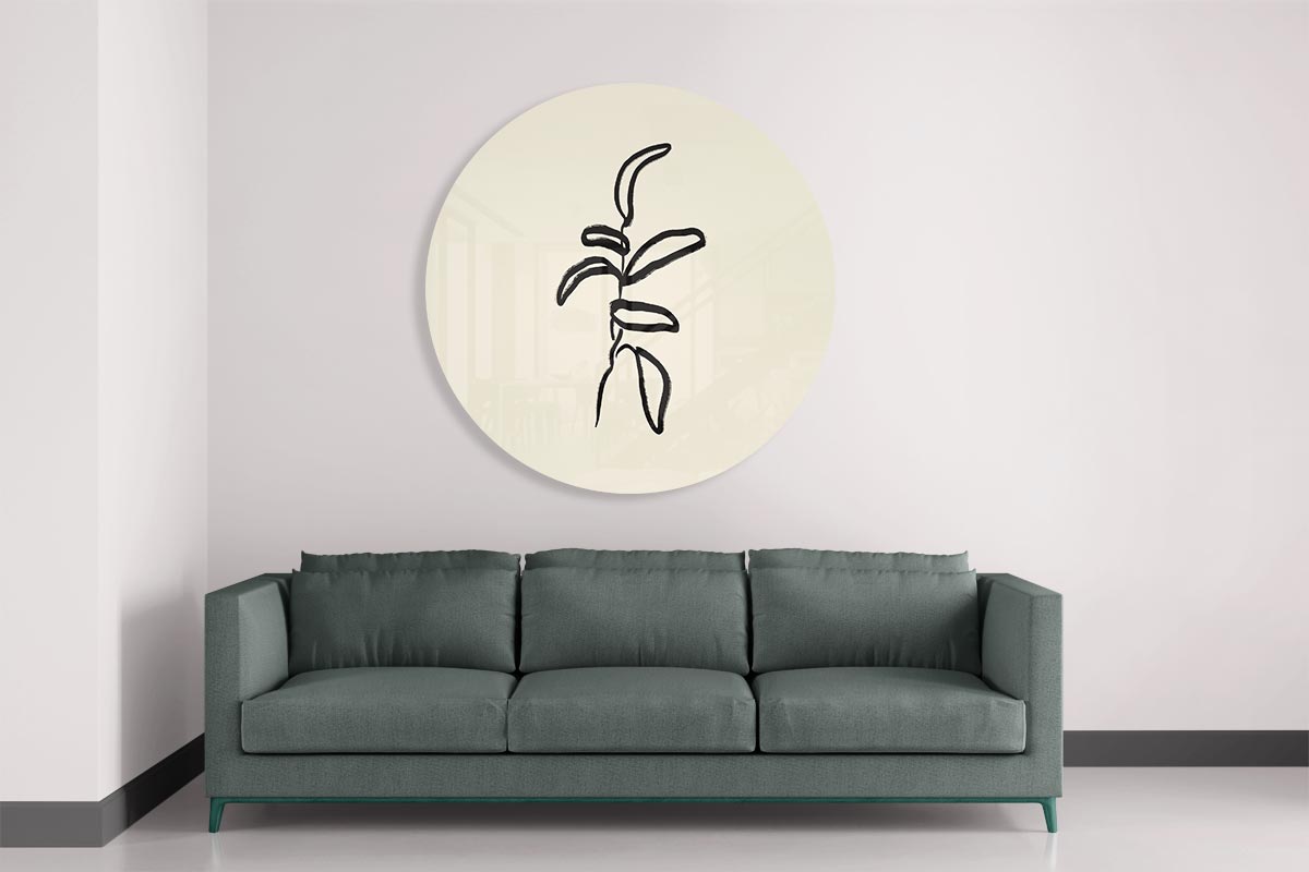 Minimalistische Botanische Wandcirkel Muurcirkel
