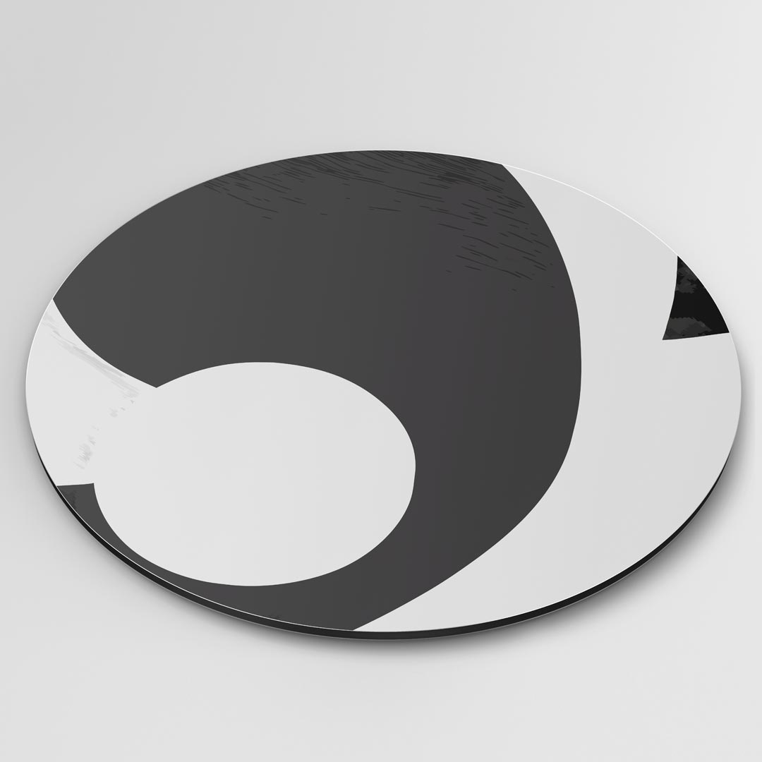 Zwart-witte abstracte muurcirkel