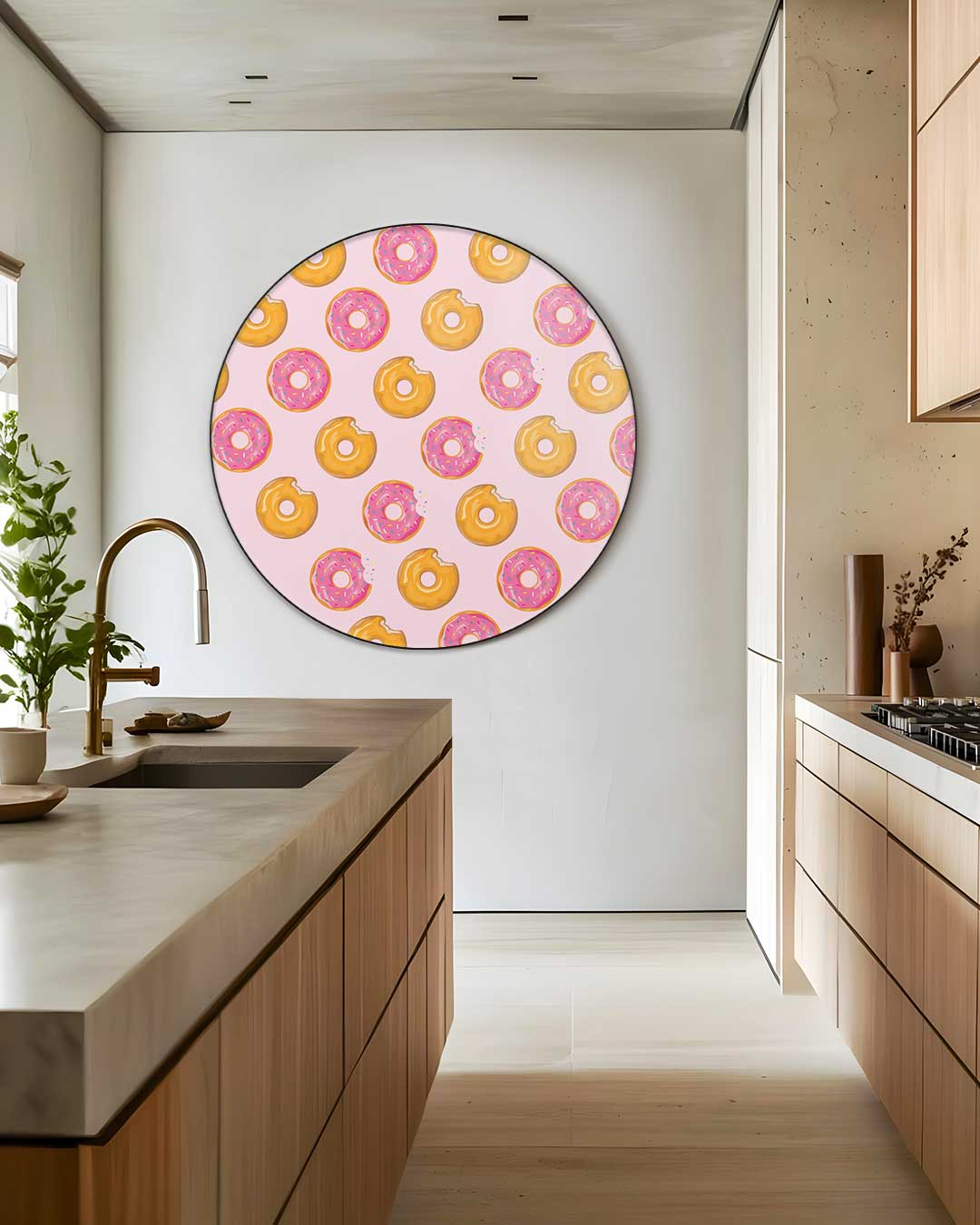 Vrolijke Donut Muurcirkel-WallArtistic