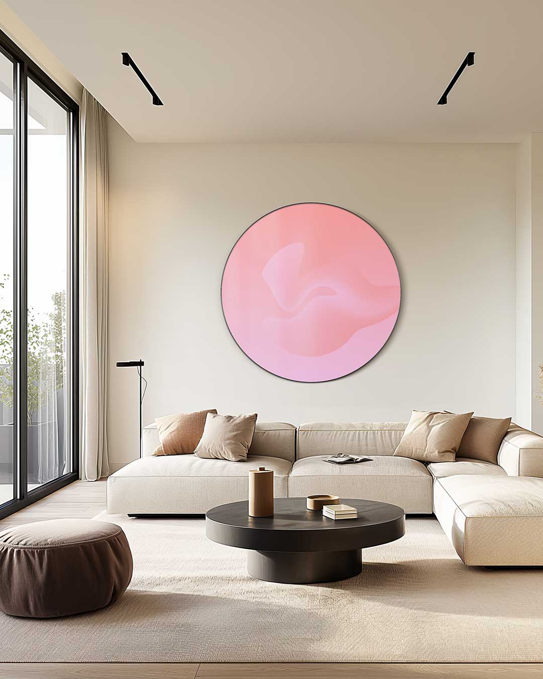 Pastel Roze Muurcirkel