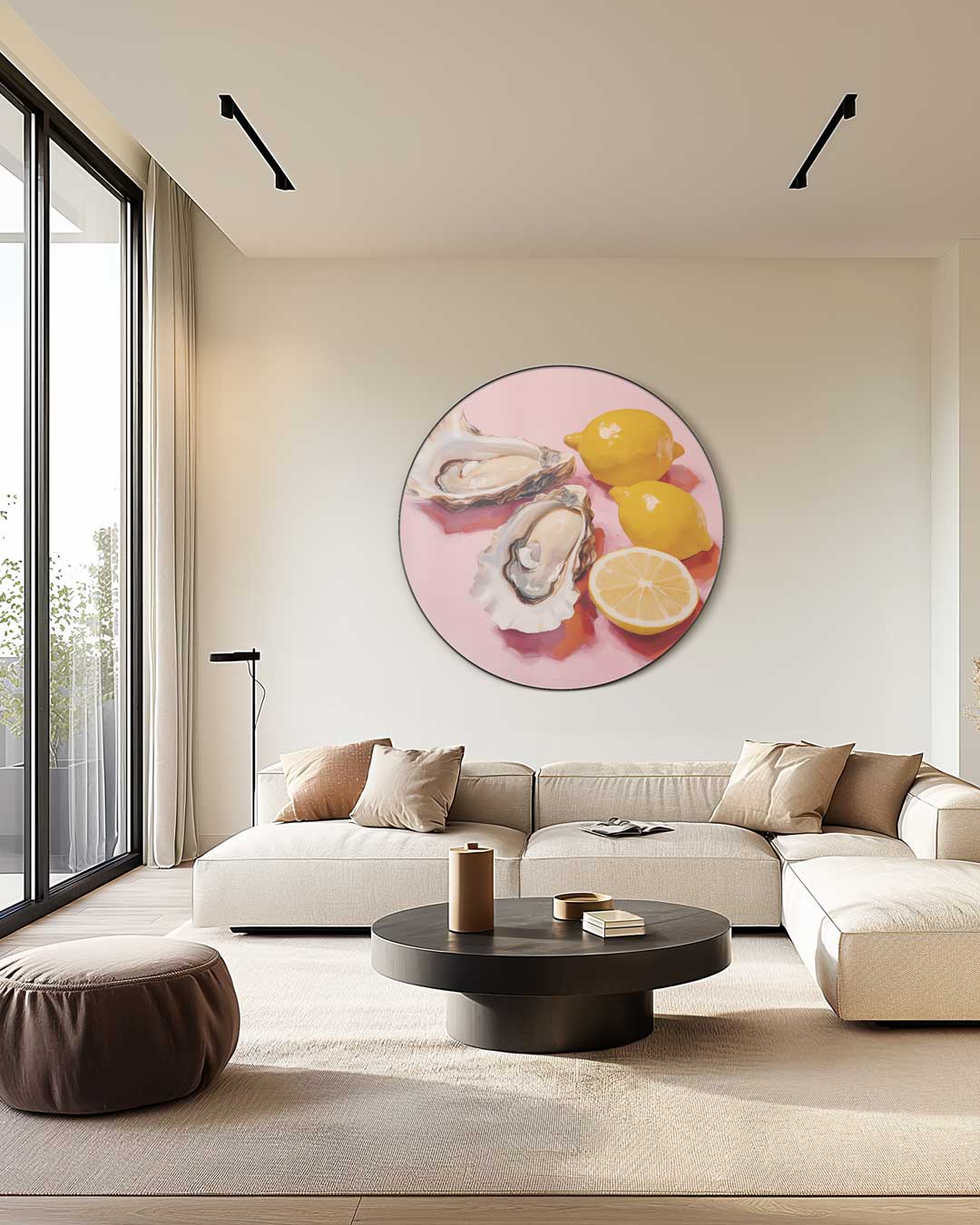 Stijlvolle Zeevruchtencollage Muurcirkel-WallArtistic