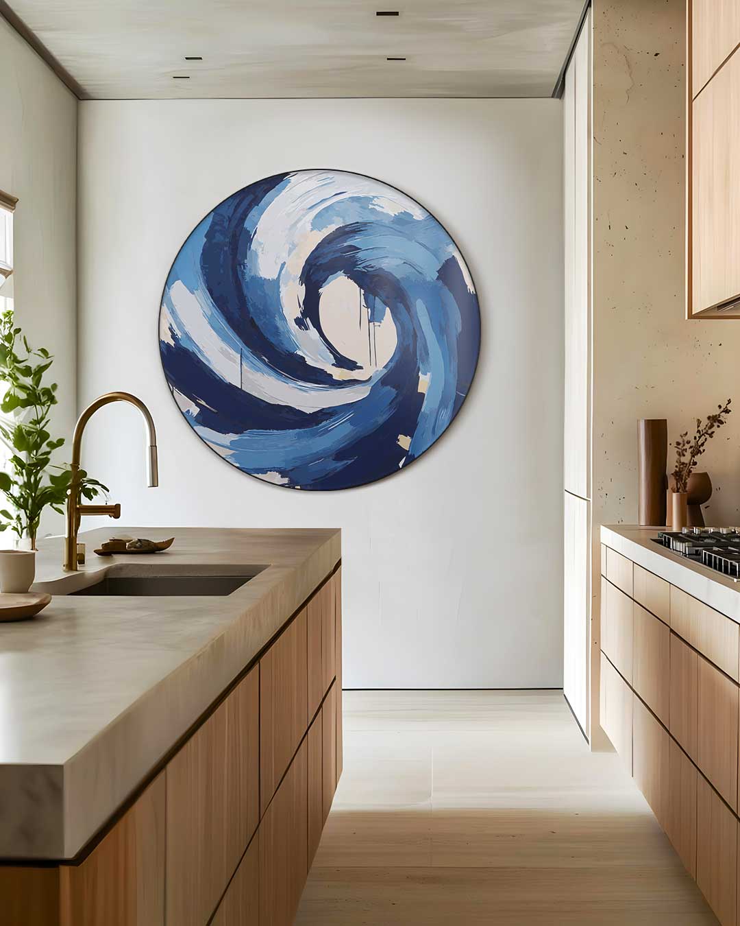 Betoverende Blauwe Kunstmuurcirkel