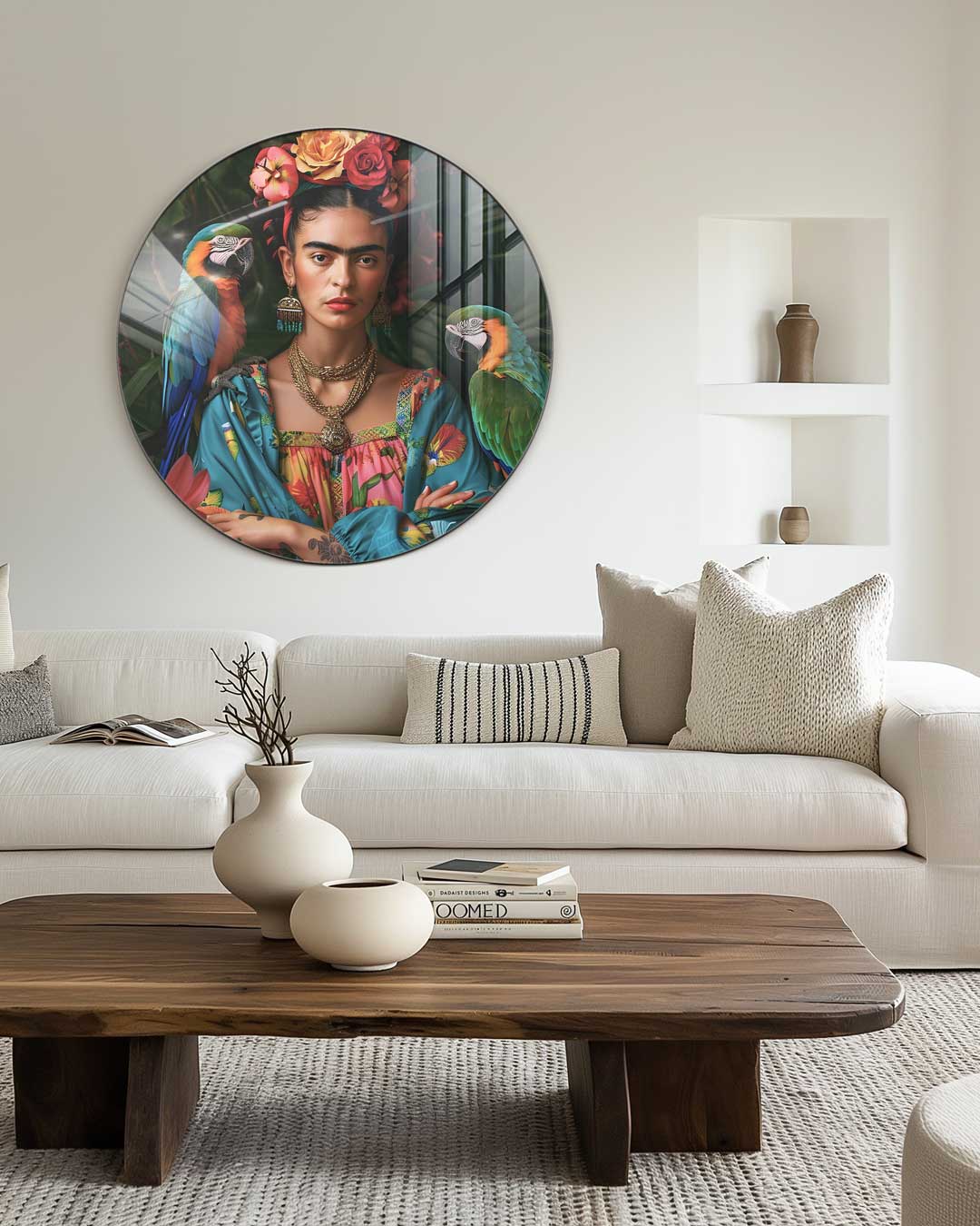 Kleurrijke Vrouwelijke Kunst Muurcirkel-WallArtistic