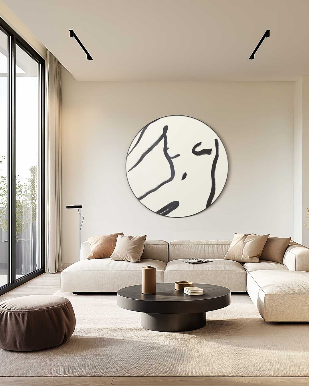Abstracte Lijntekening Muurcirkel