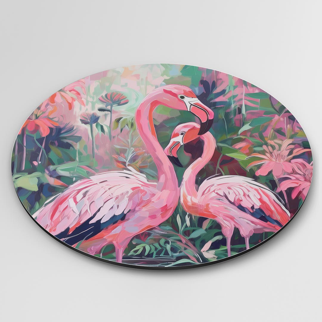 Tropische Flamingo Muurcirkel