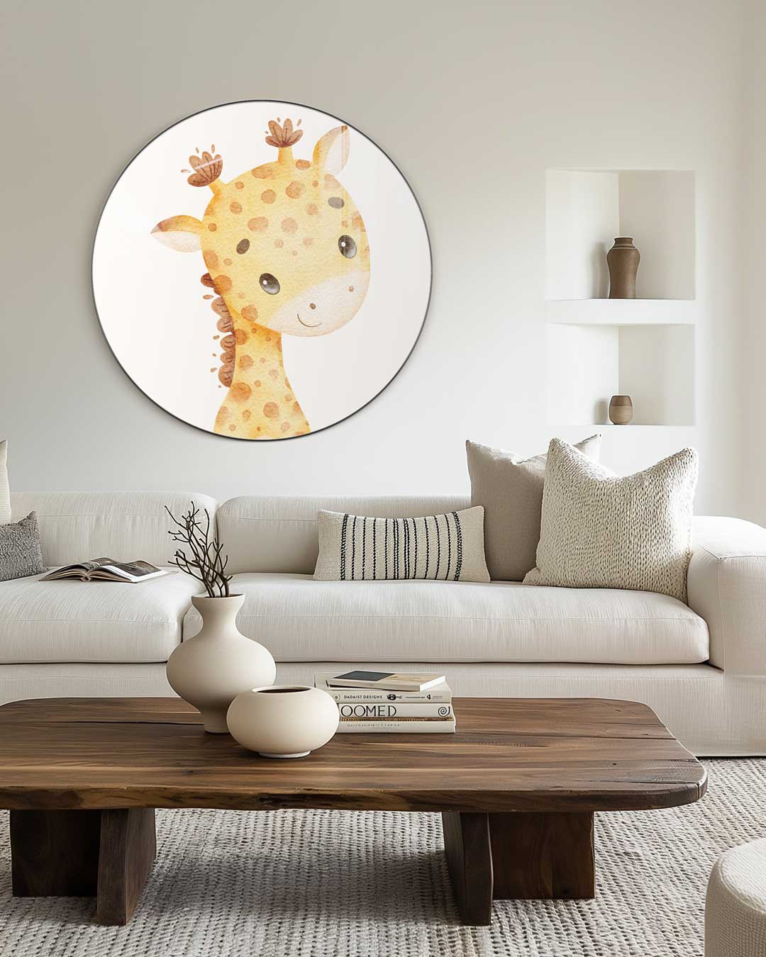 Lieve Giraffe Muurcirkel-WallArtistic
