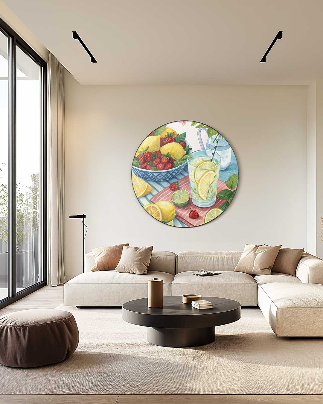 Verfrissende Zomerfruit Muurcirkel-WallArtistic
