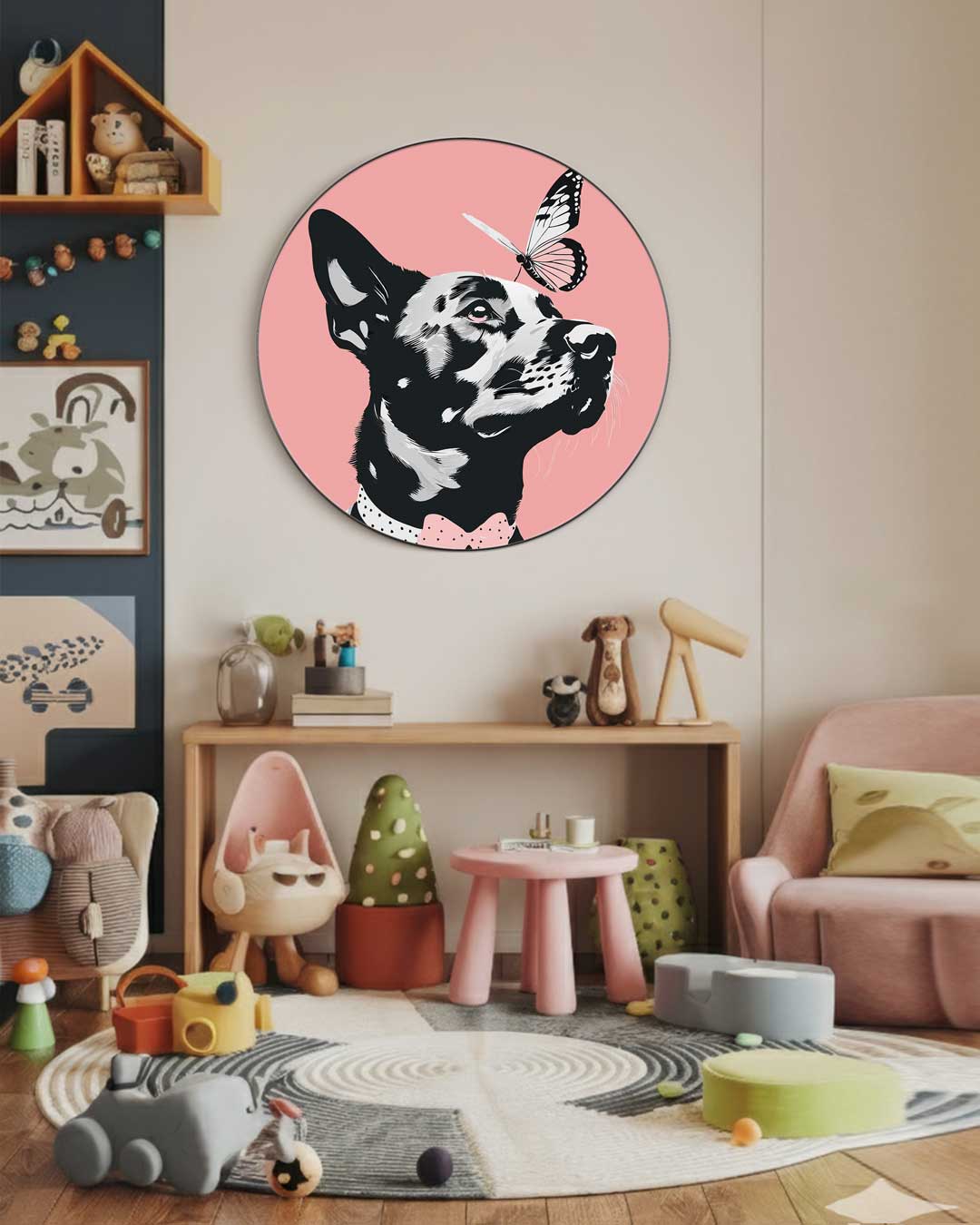 Hond met Vlinder Muurcirkel