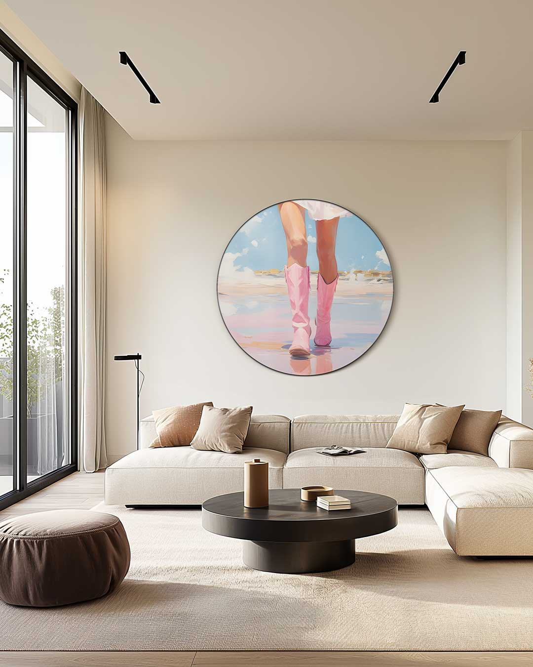 Roze Cowboy Wanddecoratie Muurcirkel