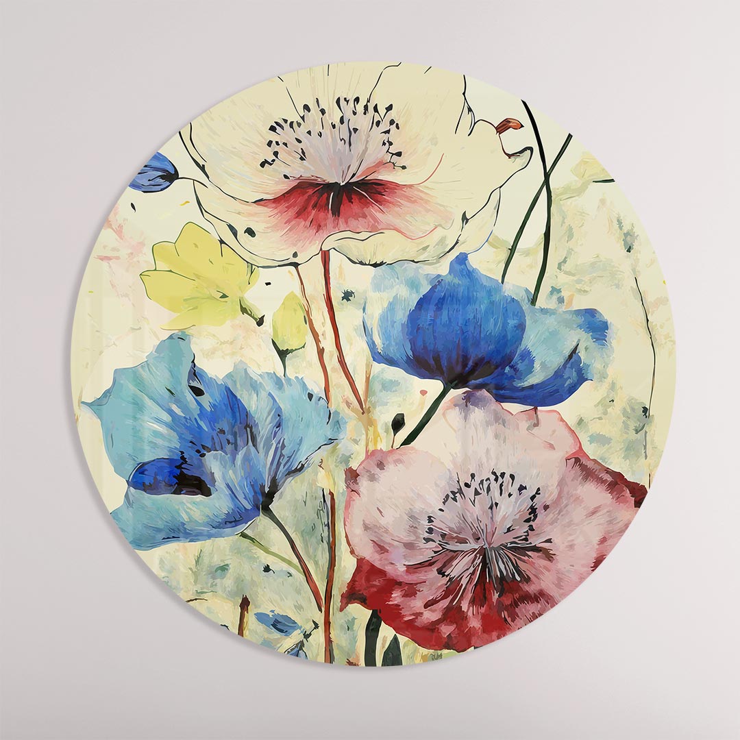 Bloemrijke Artistieke Muurcirkel