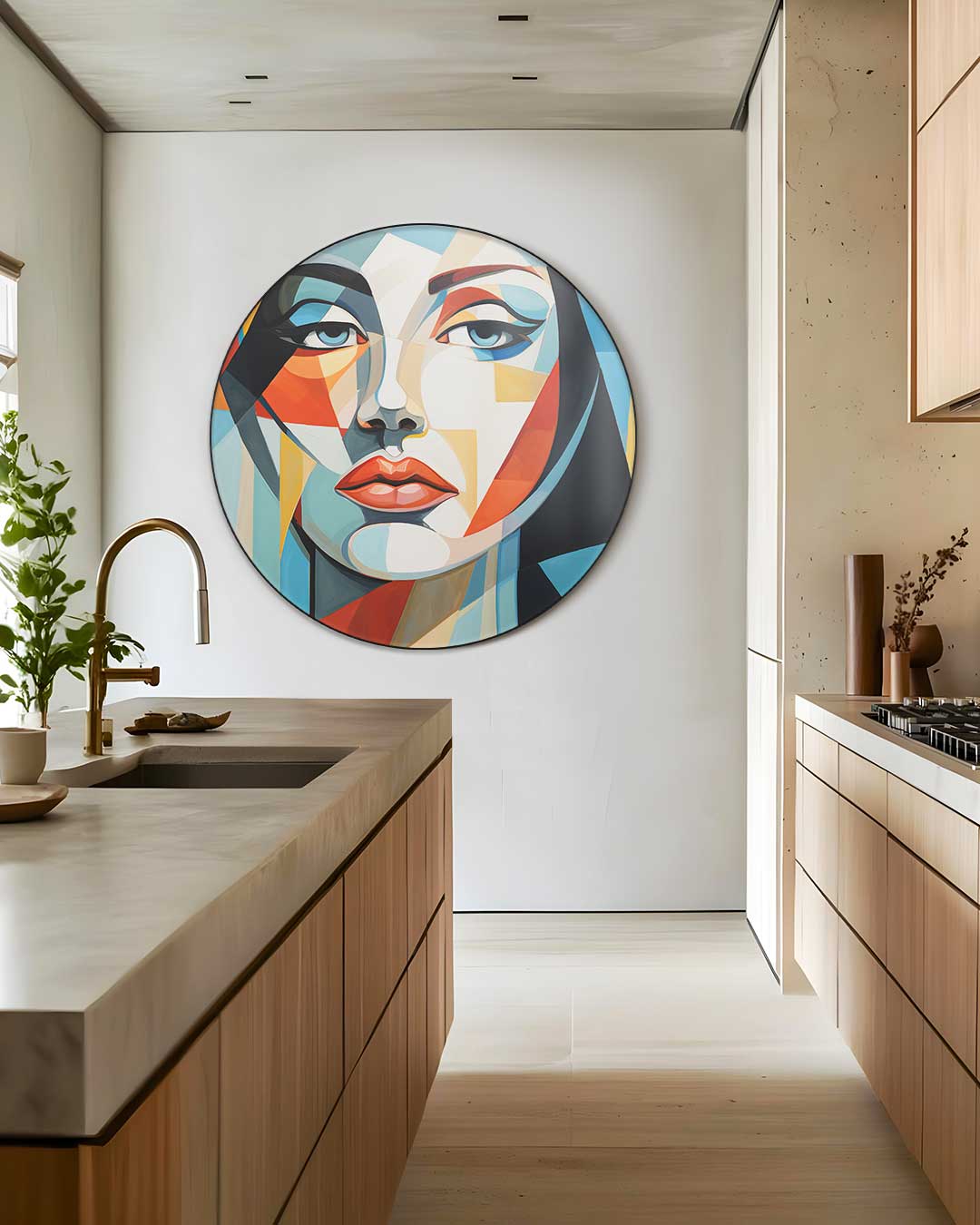 Abstracte Kleurenpracht Muurcirkel-WallArtistic