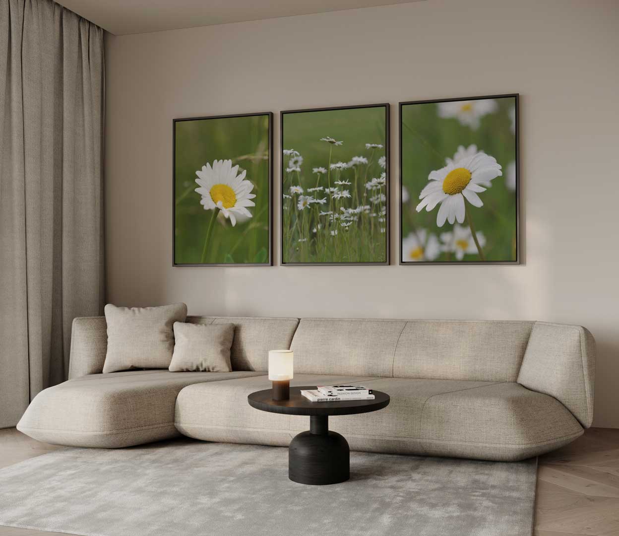 Madeliefjes in zomerse weide Kunstwerk-canvas-dibond-plexiglas-wanddecoratie-WallArtistic