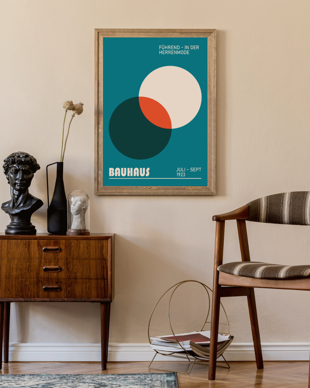 Bauhaus blauw führend - in der herrenmode Poster