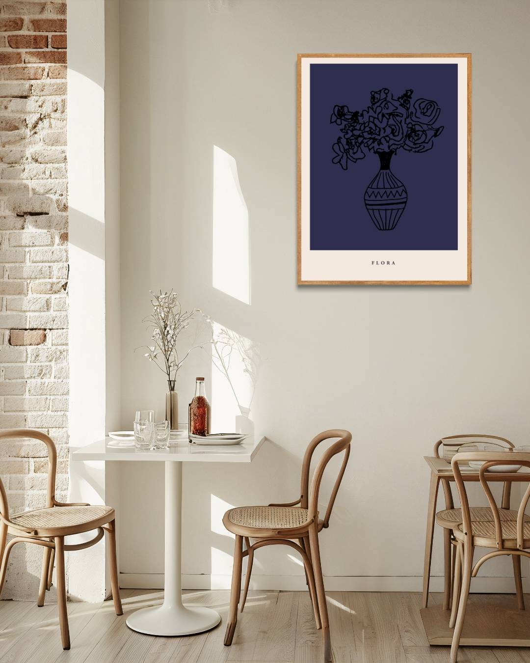 Bloemenvaas lijntekening Poster