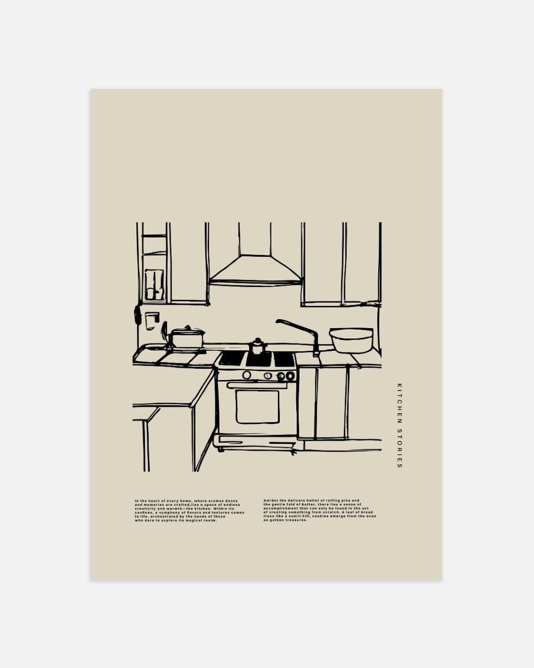 Keukenlijntekening Poster