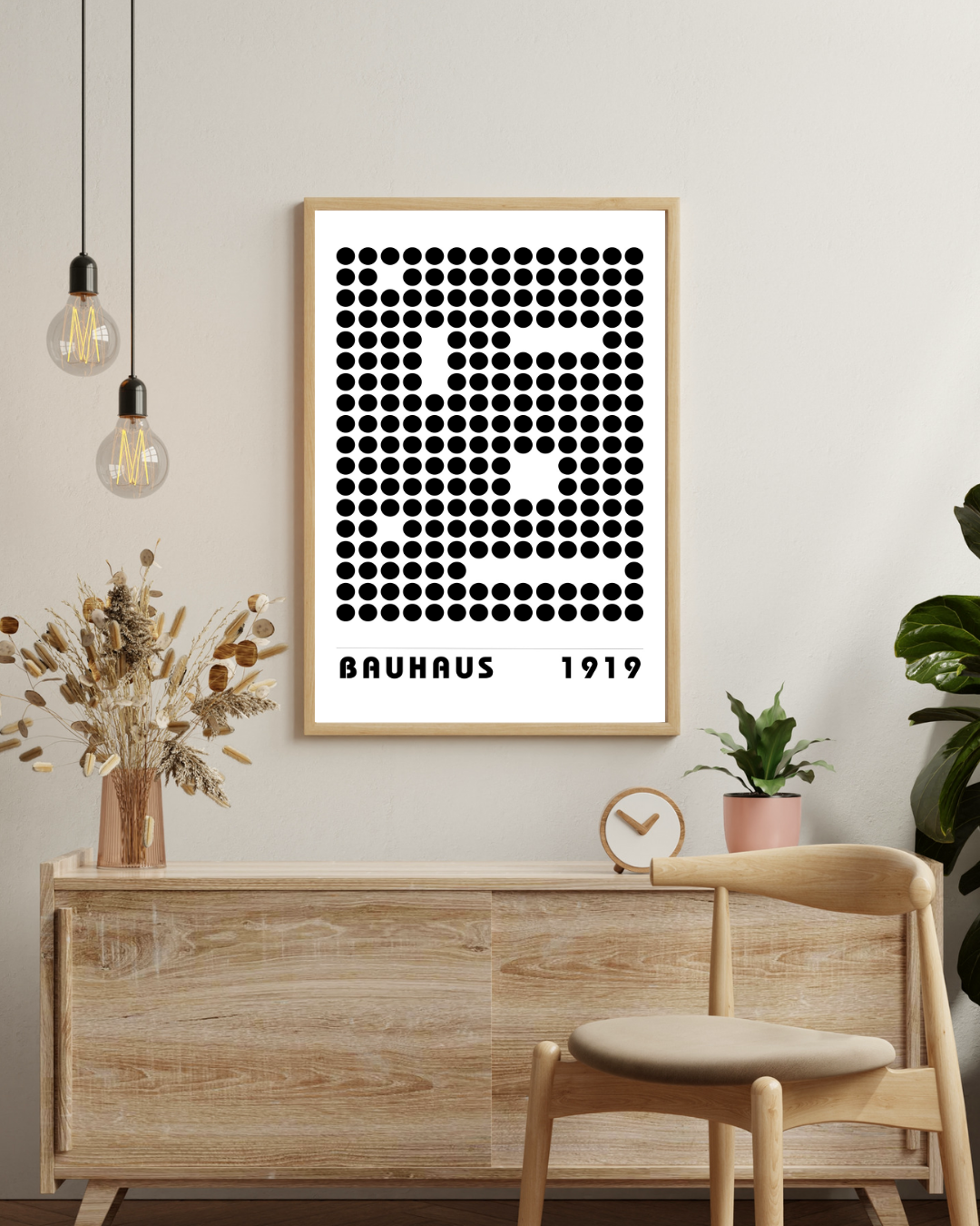 Bauhaus black and white 1919 Poster