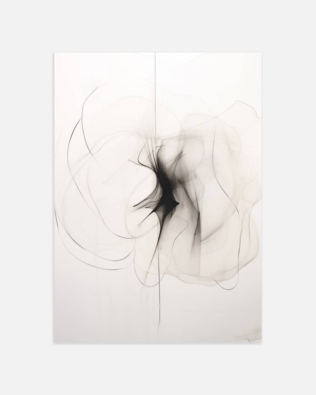 Abstracte zwarte werveling Poster