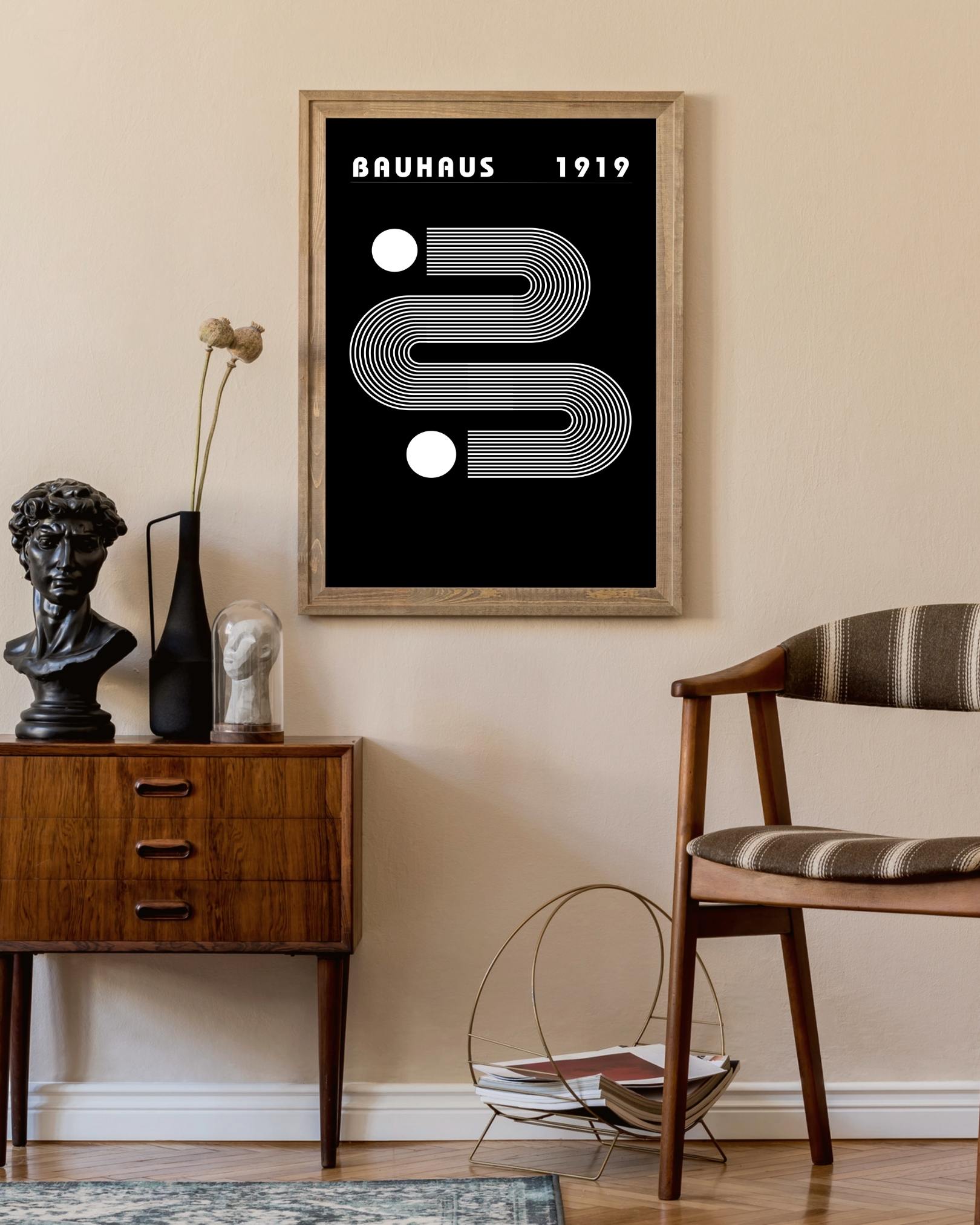 Bauhaus zwart 1919 Poster