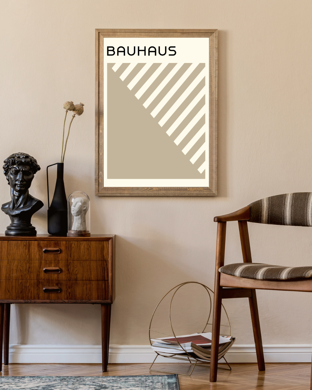 Bauhaus bruine strepen Poster