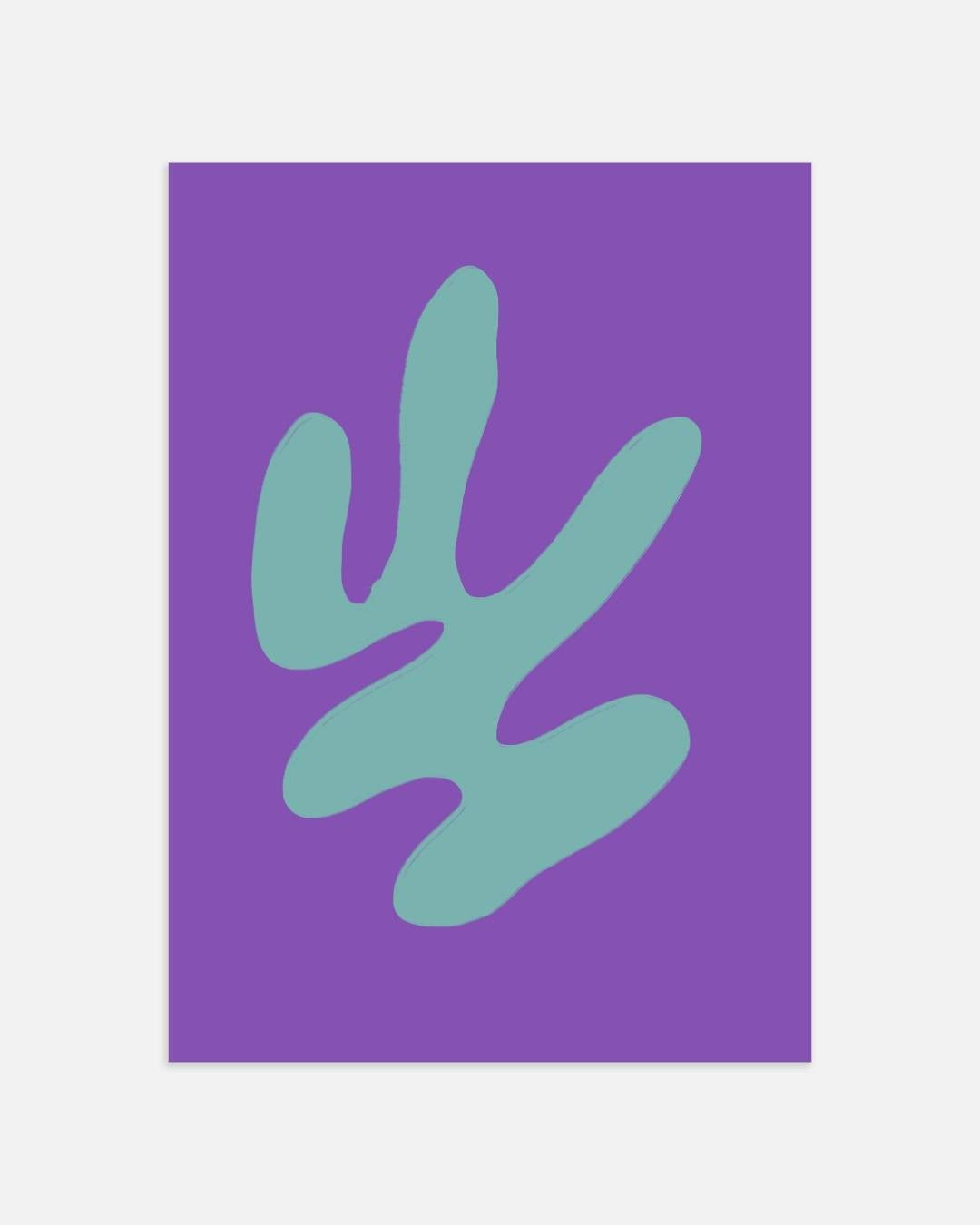 Abstract teal coral Poster
