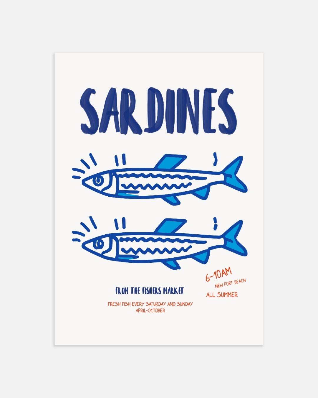 Fröhliches Fisch- und Zitronen-Poster