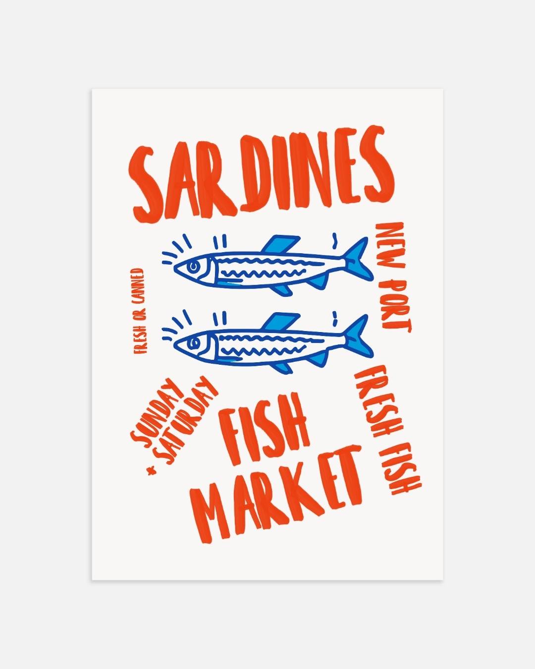 Fröhliches Fisch- und Zitronen-Poster