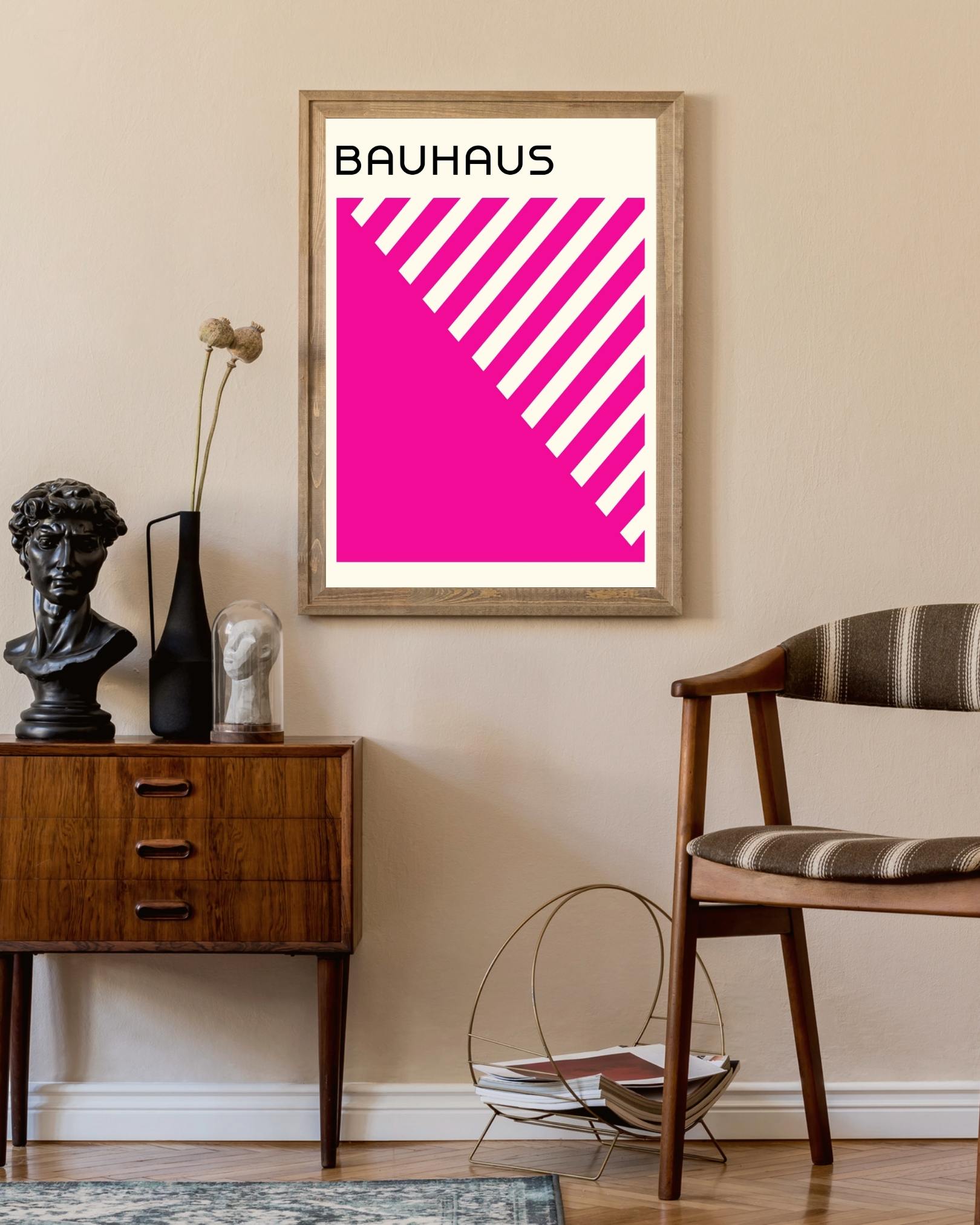 Bauhaus roze 1919 Poster