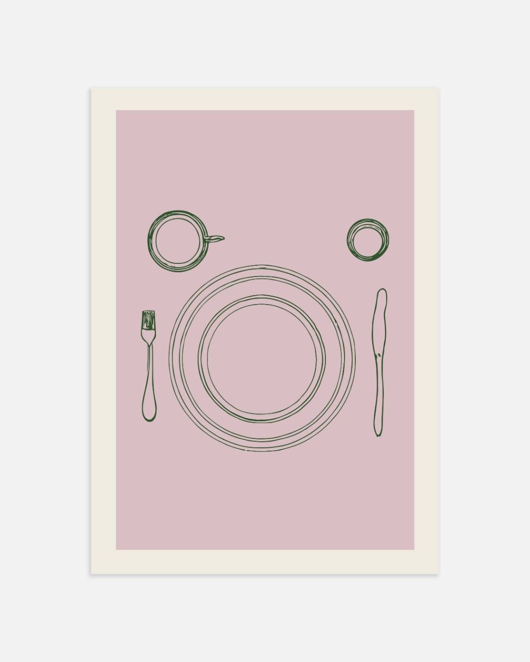 Minimalistische tafelsetting Poster