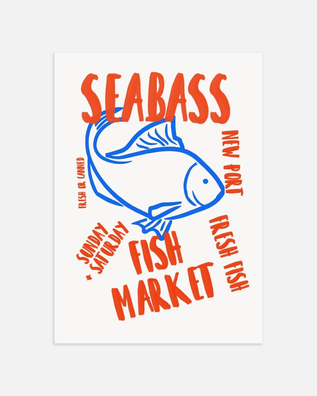 Fröhliches Fisch- und Zitronen-Poster