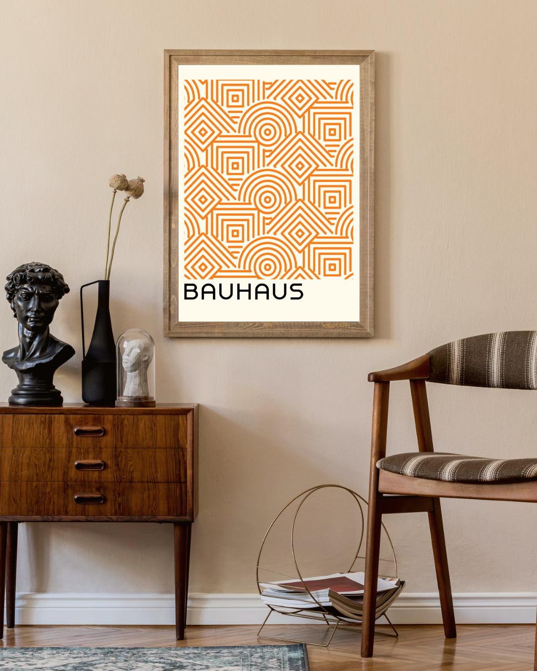 Bauhaus Labyrinth Orange Poster
