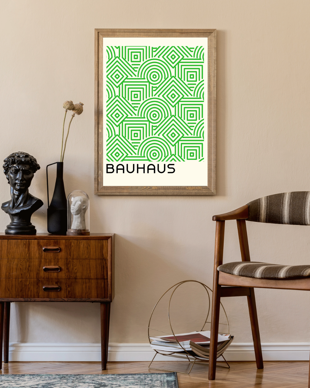 Bauhaus-Plakat „Grünes Labyrinth“.
