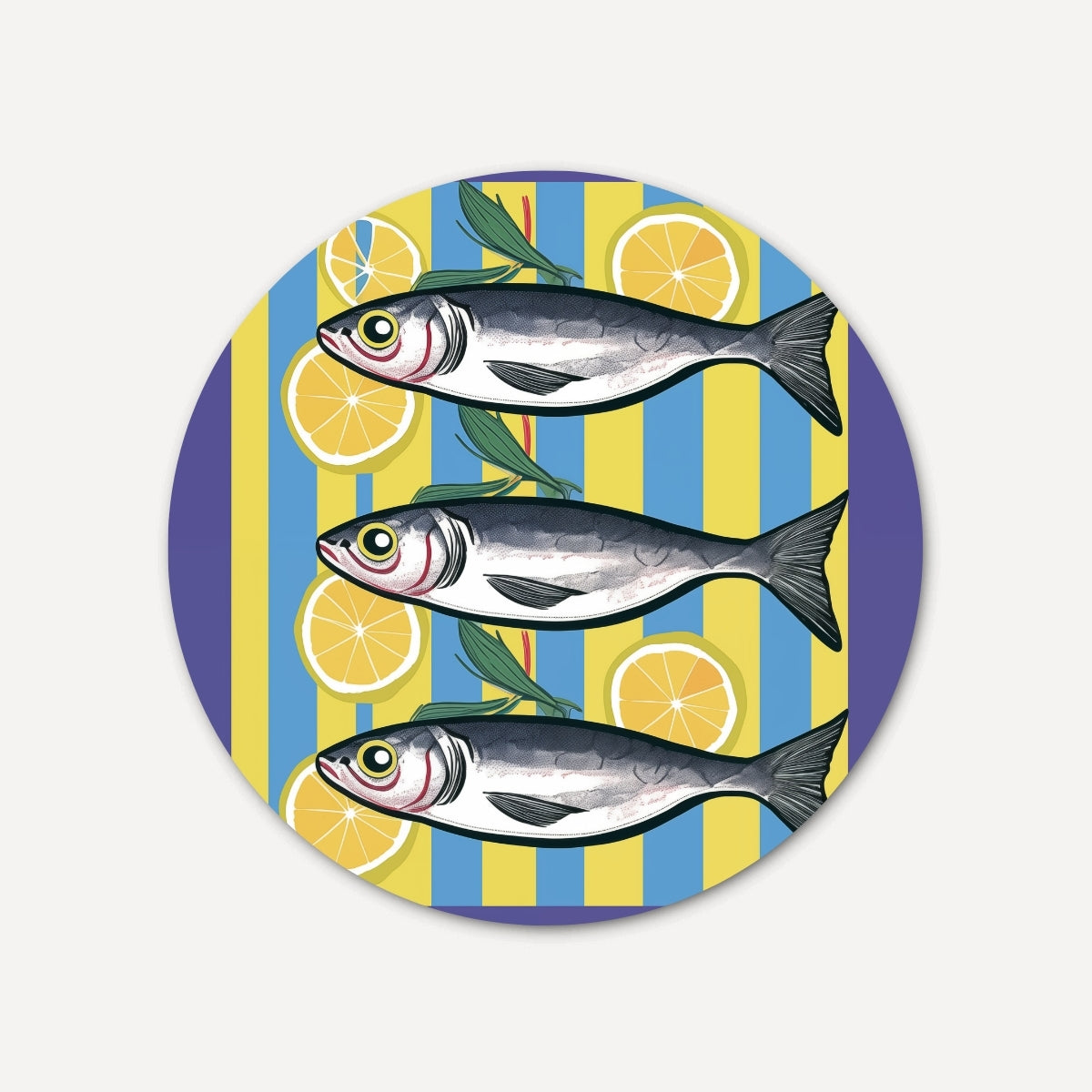 Vis en Citroen Muurcirkel-WallArtistic