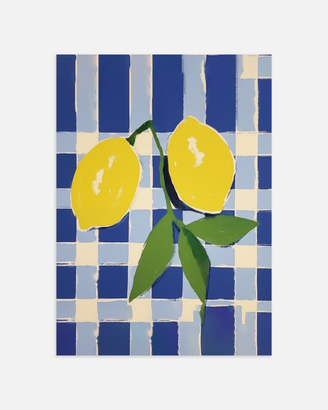 Zitronen auf blauem Poster
