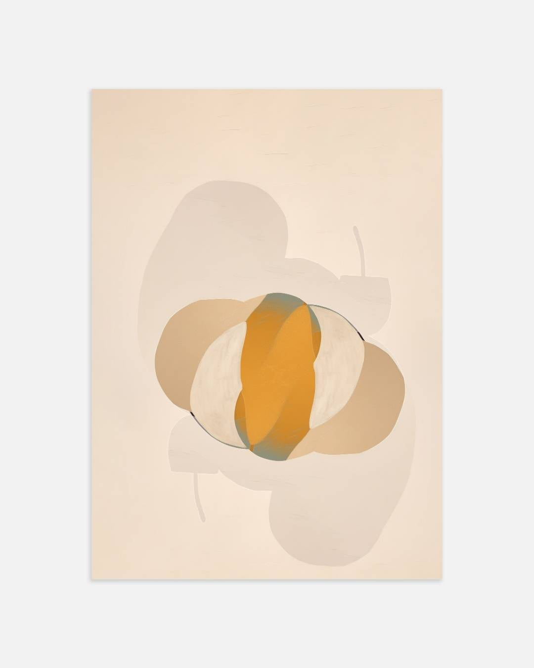 Abstracte perzik en crème Poster