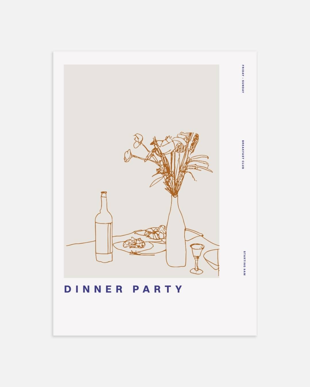Dinner bloemenvaas Poster