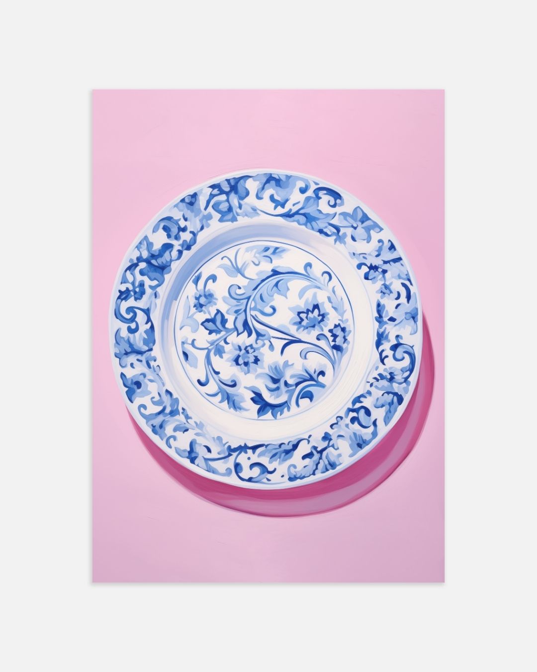 Blauw porseleinen bord Poster