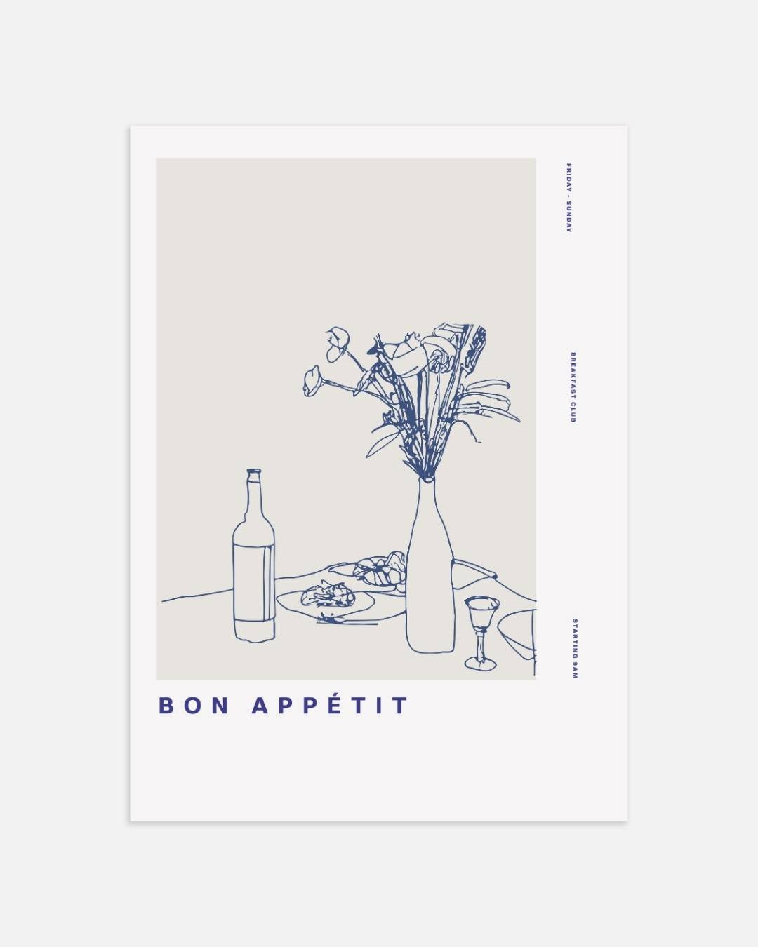 Bon appétit bloemenvaas Poster