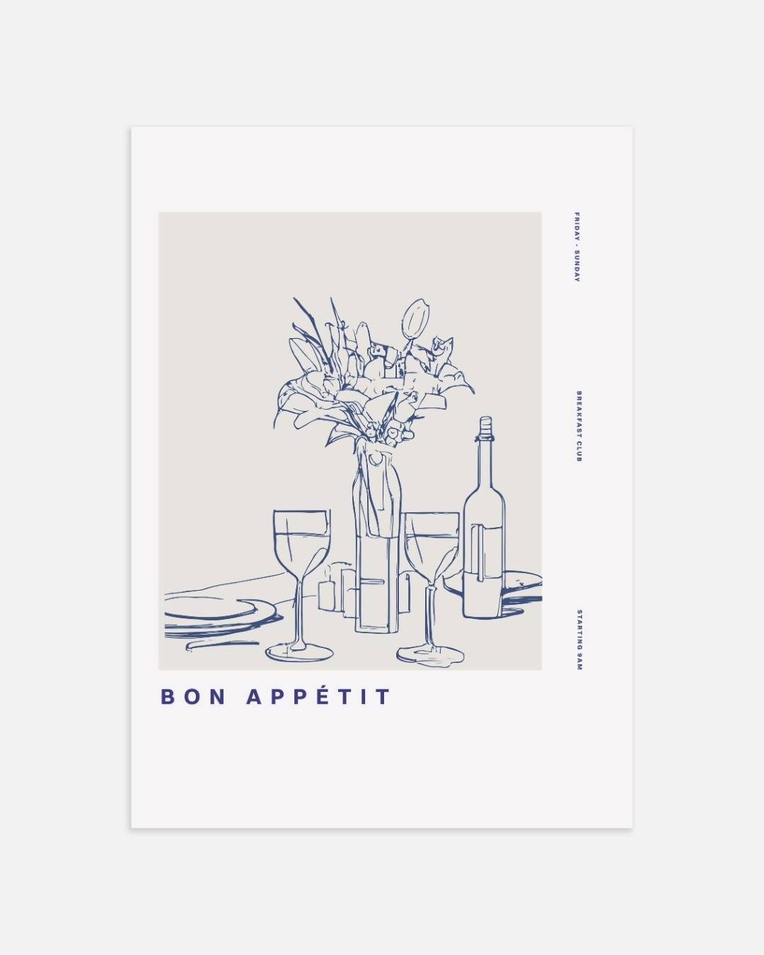 Bon appétit tafelsetting Poster