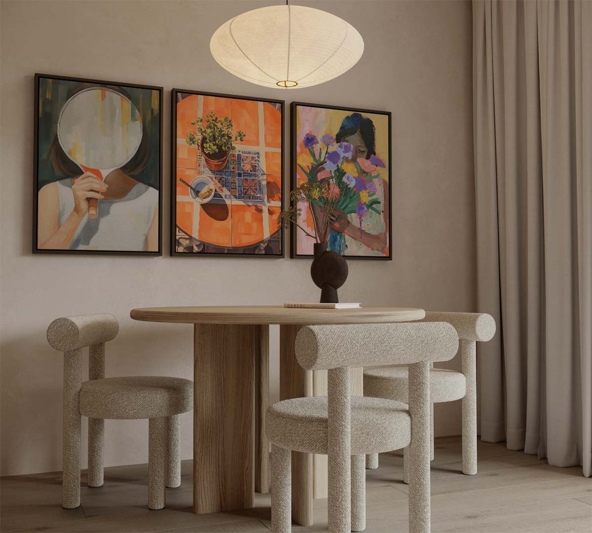 Kunstzinnige scènes in warme tinten