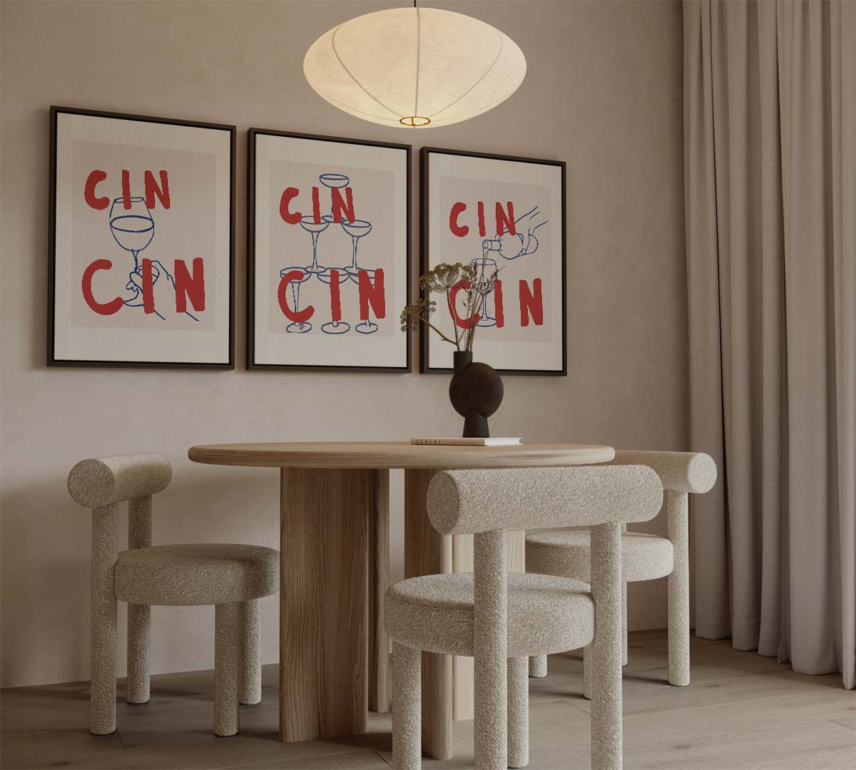 Cin Cin toastillustraties Kunstwerk-canvas-dibond-plexiglas-wanddecoratie-WallArtistic