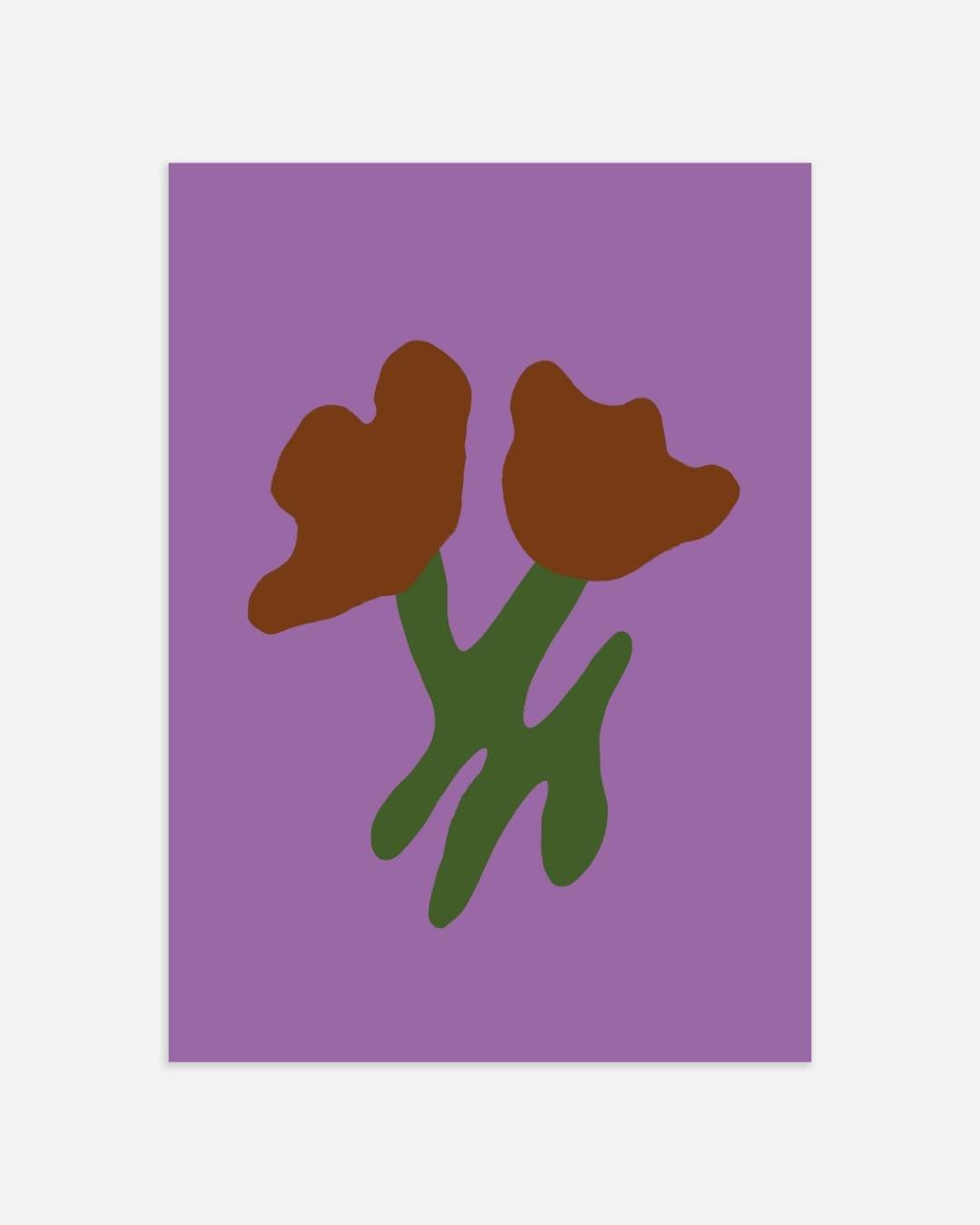 Abstracte bruine bloemen Poster